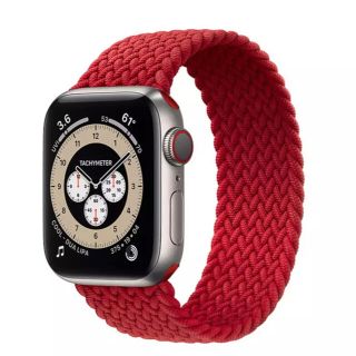 アップルウォッチ(Apple Watch)の☆Apple Watch用 ソロループバンド　42/44mm M レッド(ラバーベルト)