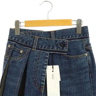 サカイ 切替デニムスカート ラップ ロング ミモレ Aライン 0 インディゴ