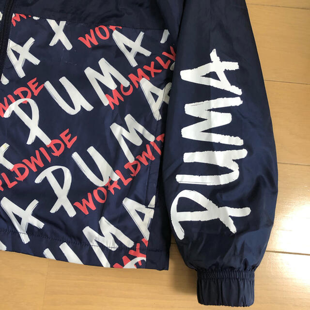 PUMA(プーマ)の☆PUMA プーマ☆裏フリースのウインドブレーカー 150 ネイビー 女の子 キッズ/ベビー/マタニティのキッズ服女の子用(90cm~)(ジャケット/上着)の商品写真