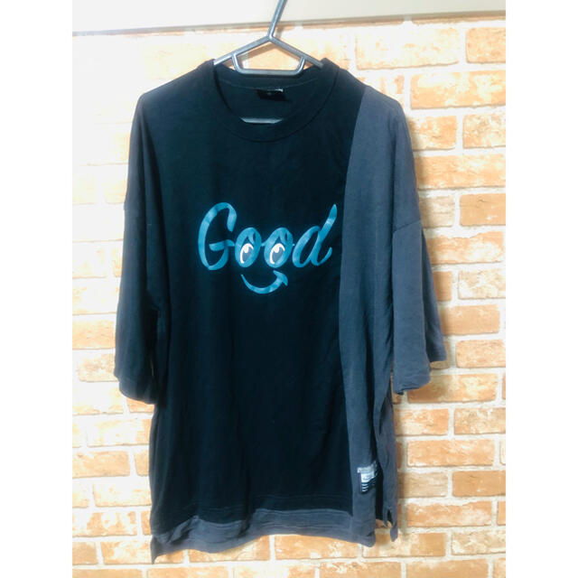 GU(ジーユー)の（古着）GU ビッグT(5分袖)(切り替え)MY   メンズのトップス(Tシャツ/カットソー(半袖/袖なし))の商品写真