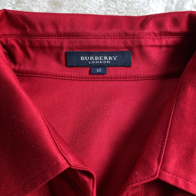 BURBERRY(バーバリー)のみち様専用　　バーバリー ロンドン ノバチェック 開襟シャツ 刺繍ロゴ　15号 レディースのトップス(シャツ/ブラウス(長袖/七分))の商品写真