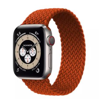 アップルウォッチ(Apple Watch)の☆Apple Watch用 ソロループバンド　42/44mm M オレンジ(ラバーベルト)