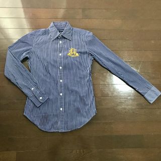 ラルフローレン(Ralph Lauren)の美品！ RALPH LAUREN SPORT ブルーストライプ シャツ(シャツ/ブラウス(長袖/七分))