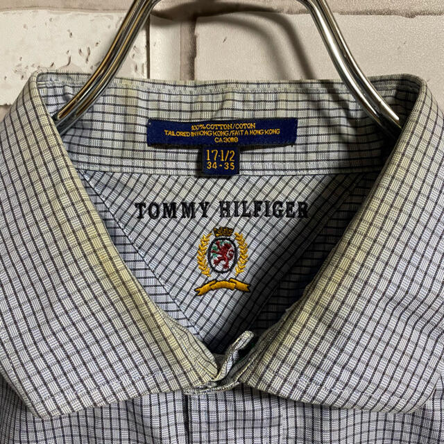 TOMMY HILFIGER(トミーヒルフィガー)の90s 古着 トミーヒルフィガー  刺繍ロゴ BDシャツ ゆるだぼ メンズのトップス(シャツ)の商品写真