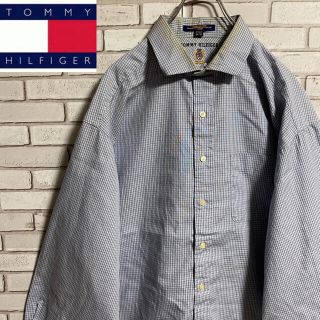 トミーヒルフィガー(TOMMY HILFIGER)の90s 古着 トミーヒルフィガー  刺繍ロゴ BDシャツ ゆるだぼ(シャツ)