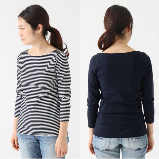 AURALEE × IENA 別注 ボートネック カットソー ボーダー