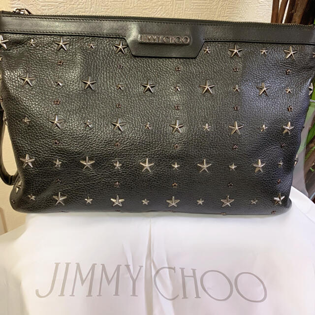 2016美品★JIMMYCHOO ジミーチュウ DEREK クラッチ バッグ 黒