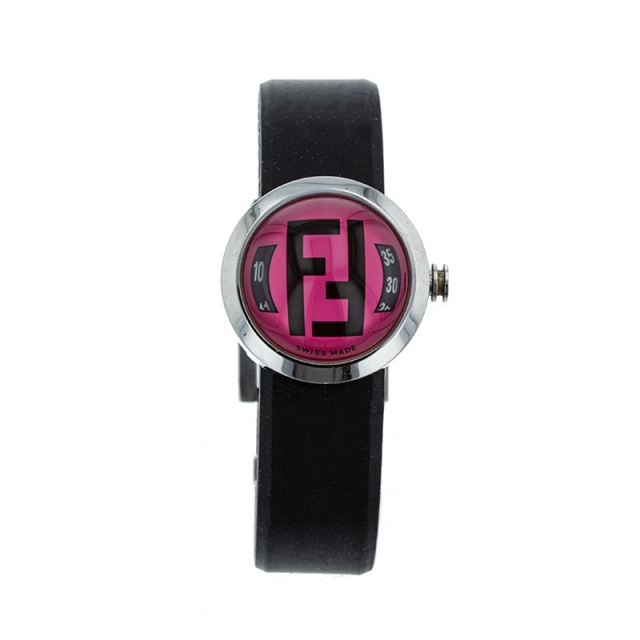 FENDI - 美品 フェンディ ブースラ 8010L 腕時計 クオーツ ピンク文字盤 ラバー SS レディース FENDI 【1-240001055376】