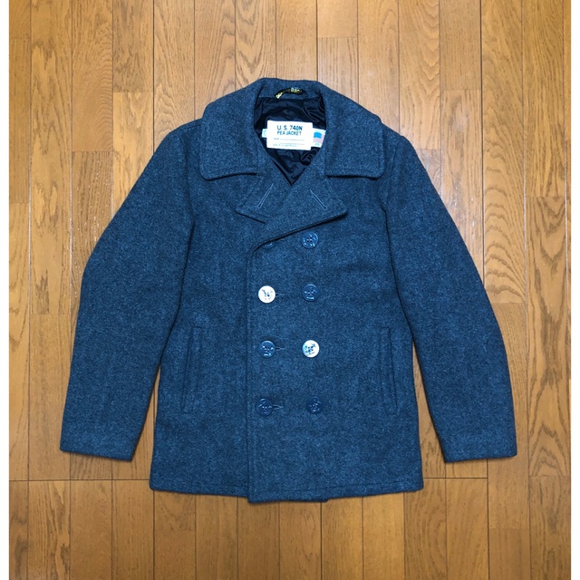 良品 Schott 753US Pコート 36 タイト スリム ピーコート 灰色-