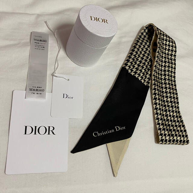 Dior ミッツァ スカーフ 千鳥格子 付属品なしスカーフのみ
