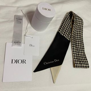 ディオール(Dior)のDior ミッツァ スカーフ 千鳥格子 付属品なしスカーフのみ(バンダナ/スカーフ)