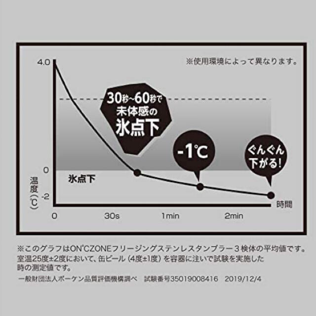 ドウシシャ(ドウシシャ)の値下げ　未使用　ドウシシャ　温度ゾーン　260ml イエロー インテリア/住まい/日用品のキッチン/食器(タンブラー)の商品写真