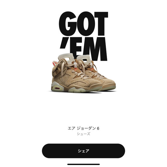 NIKE(ナイキ)のNIKE × travis scott airjordan 6 超絶美品！！ メンズの靴/シューズ(スニーカー)の商品写真