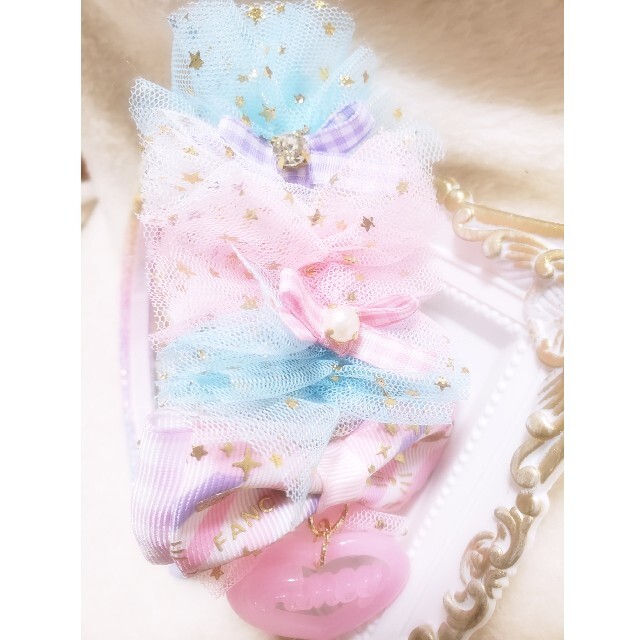 あさみん様♡コメント制♡ハンドメイド♡絵柄も可能♡グリッターチュールカチューシャ