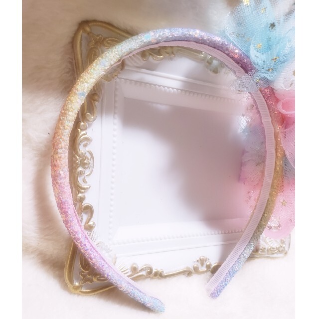 あさみん様♡コメント制♡ハンドメイド♡絵柄も可能♡グリッターチュールカチューシャ