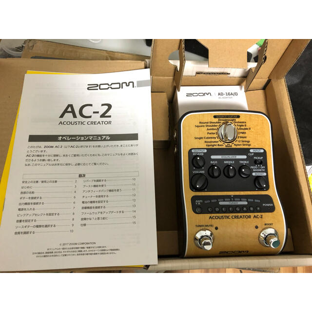 Zoom(ズーム)のアコギ プリアンプ エフェクター zoom AC-2 新品同様！ 楽器のギター(エフェクター)の商品写真