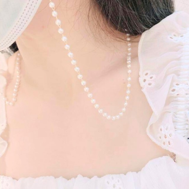 韓国 マスクチェーン おしゃれ かわいい マスクストラップ メガネチェーン メガネストラップ パール ネックレス チェーン 送料無料 【SALE/78%OFF】
