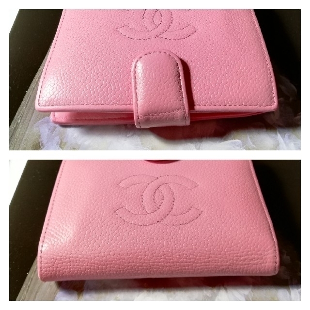 完売♥CHANEL♥キャビアスキン/がま口折り財布/ピンク