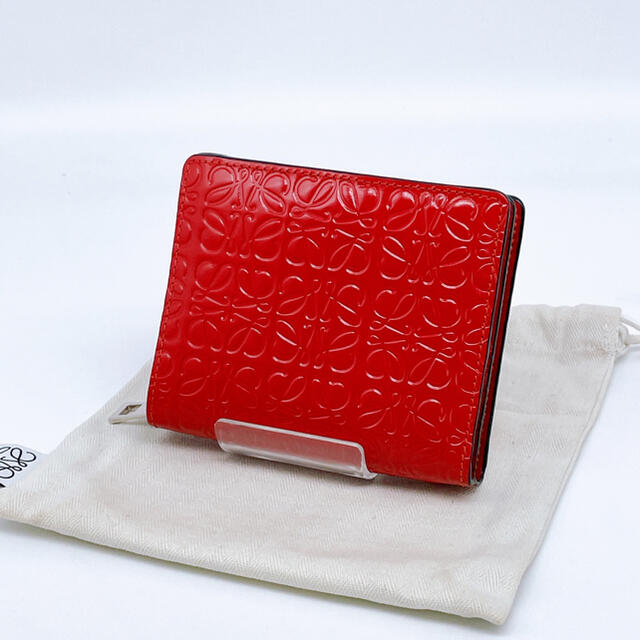 美品】LOEWE ロエベ リピートアナグラム コンパクト 二つ折り財布