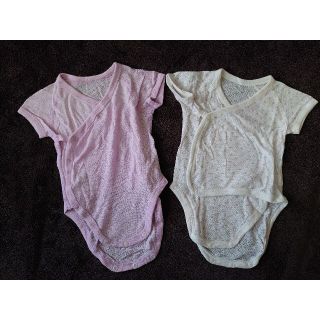 ベビーギャップ(babyGAP)のユニクロベビー 肌着ロンパース 2枚セット(肌着/下着)