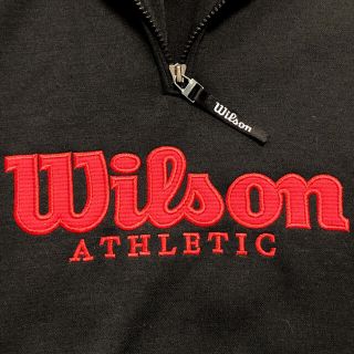 wilson - 美品】wilson ハーフジップ スウェット ウィルソン 刺繍ロゴ ...