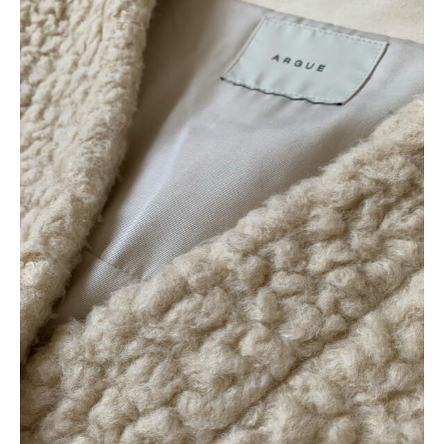 DEUXIEME CLASSE(ドゥーズィエムクラス)のargue Italy fur pile boa coat/sugerwhite レディースのジャケット/アウター(毛皮/ファーコート)の商品写真