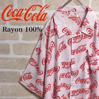 コカコーラ(コカ・コーラ)のCoca Cola コカコーラ アロハシャツ 柄シャツ 総柄 白 ホワイト ロゴ(シャツ)