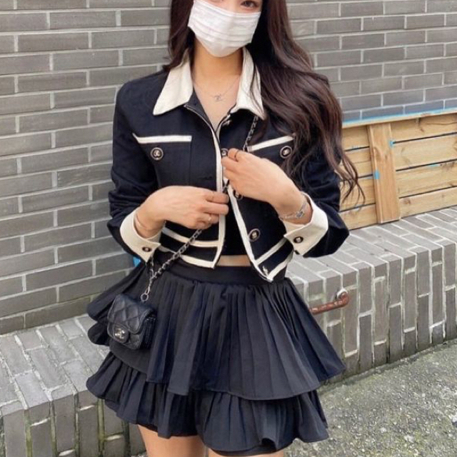 STYLENANDA - 【予約商品】《2カラー》クロップド バイカラー 襟付き