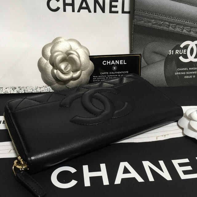 CHANEL(シャネル)のKATE様専用♡超美品♡ 新作 レア シャネル  ブラック 長財布 正規品 レディースのファッション小物(財布)の商品写真