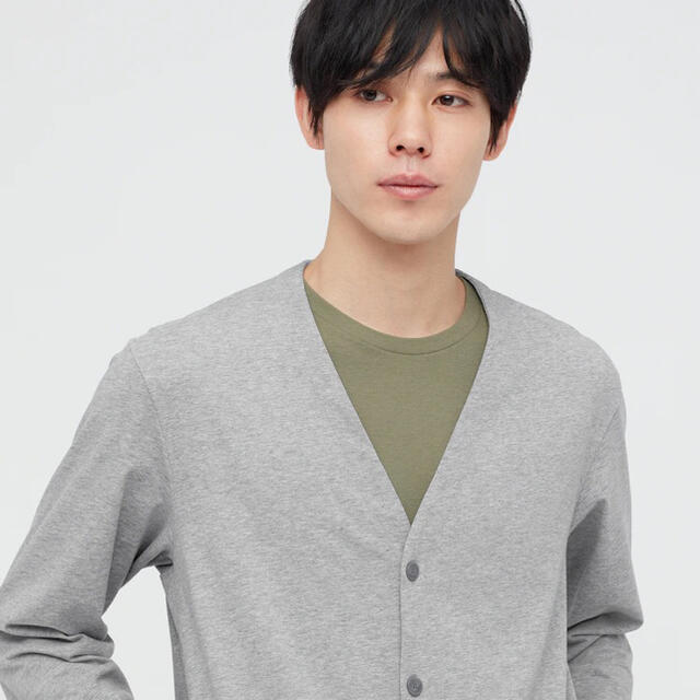 UNIQLO(ユニクロ)のユニクロ エアリズム UVカットカーディガン Lサイズ／グレー 新品タグ付き！ メンズのトップス(カーディガン)の商品写真