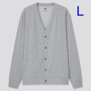 ユニクロ(UNIQLO)のユニクロ エアリズム UVカットカーディガン Lサイズ／グレー 新品タグ付き！(カーディガン)