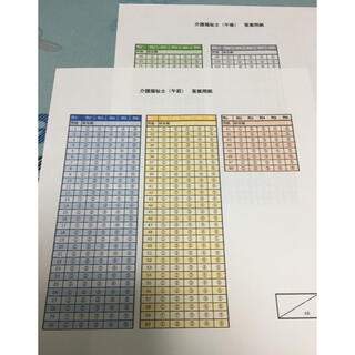 介護福祉士　国家試験　解答用紙　マークシート　カラー　2回分(資格/検定)