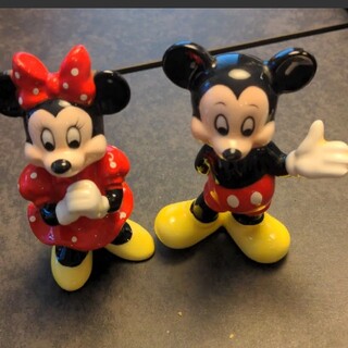 ディズニー(Disney)のミッキーマウス ミニーマウス 陶器 置物 フィギュア　レトロ(置物)