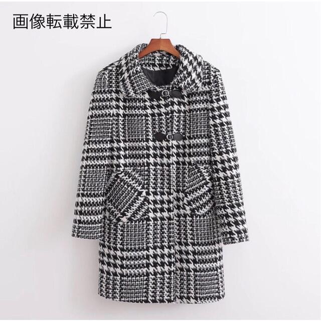 ZARA - 9月新作5836◆千鳥柄 ロングコート