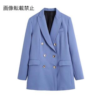 ザラ(ZARA)の🌰9月新作🌾5839◆blue ブルー ダブル ジャケット ブレザー(テーラードジャケット)