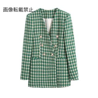 ザラ(ZARA)の🌰9月新作🌾5843◆green グリーン ジャケット ブレザー(テーラードジャケット)