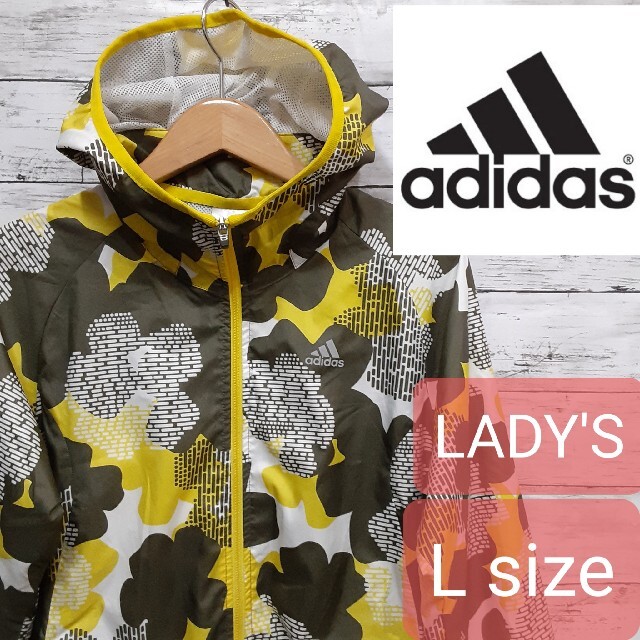 adidas(アディダス)の✨人気✨　adidas(アディダス)　レディース　ウィンドブレーカー　Lサイズ レディースのジャケット/アウター(ナイロンジャケット)の商品写真