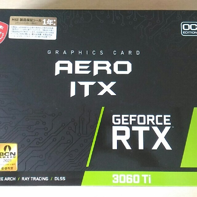 PCパーツMSI GeForce RTX 3060 Ti AERO ITX 8G OC