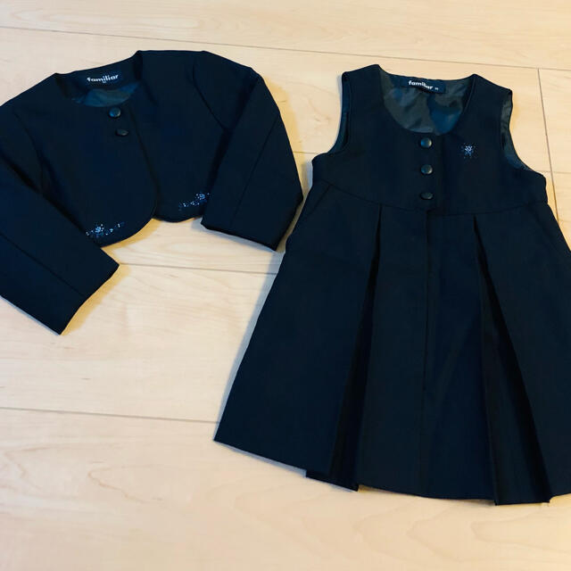 90㎝　ファミリア濃紺フォーマルお受験セットアップキッズ服女の子用(90cm~)