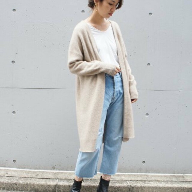 FRAMeWORK ピュアカシミヤ ロング カーディガン - カーディガン FRAMeWORK ピュアカシミヤ ロング カーディガン