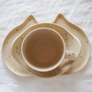 吉田千穂 穂屋工房 ねこ プレート 檸檬 れもん マグカップ  陶器 器 作家(食器)