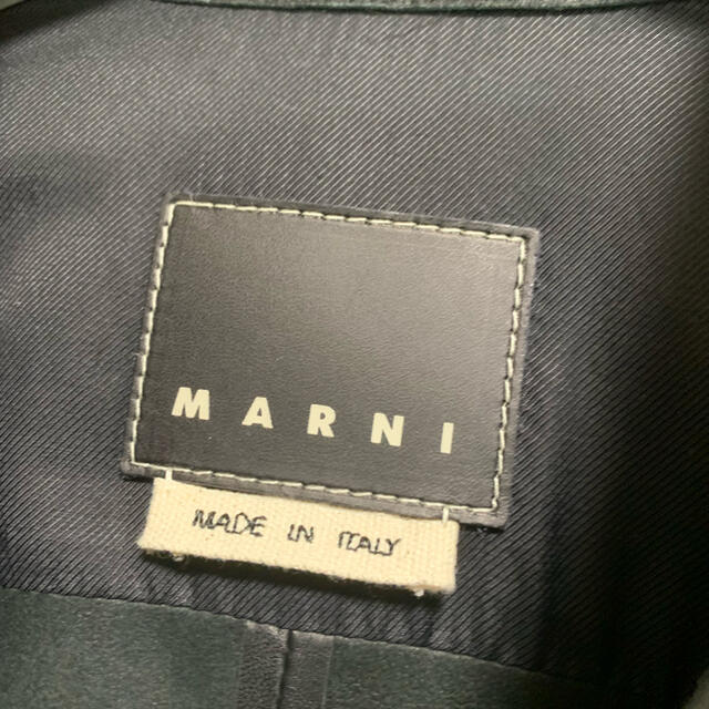 レザージャケット【美品】Marni マルニ オーバーサイズ レザーシャツ 46 ブラック