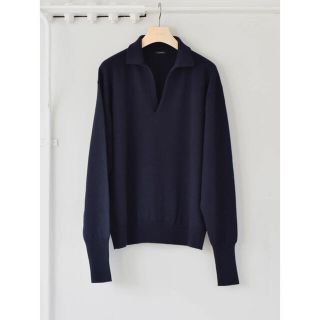 コモリ(COMOLI)のCOMOLI 21AW カシミヤスキッパーニット サイズF ネイビー 新品未使用(ニット/セーター)