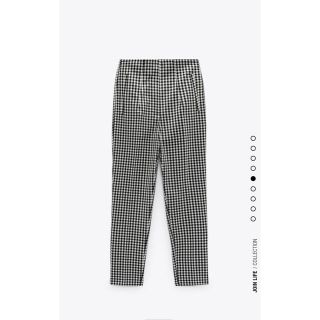 ザラ(ZARA)のZARA  ハイウエストパンツ　ギンガムチェック　S(カジュアルパンツ)