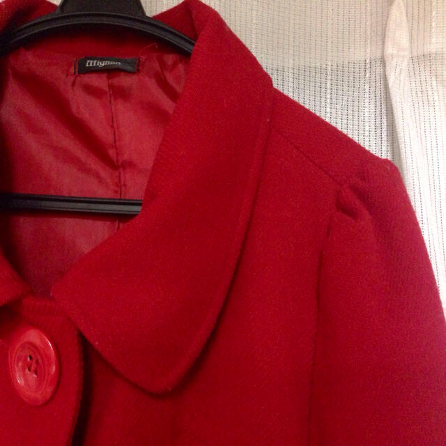 もうすぐXmas！赤いAラインコート♡ レディースのジャケット/アウター(ロングコート)の商品写真