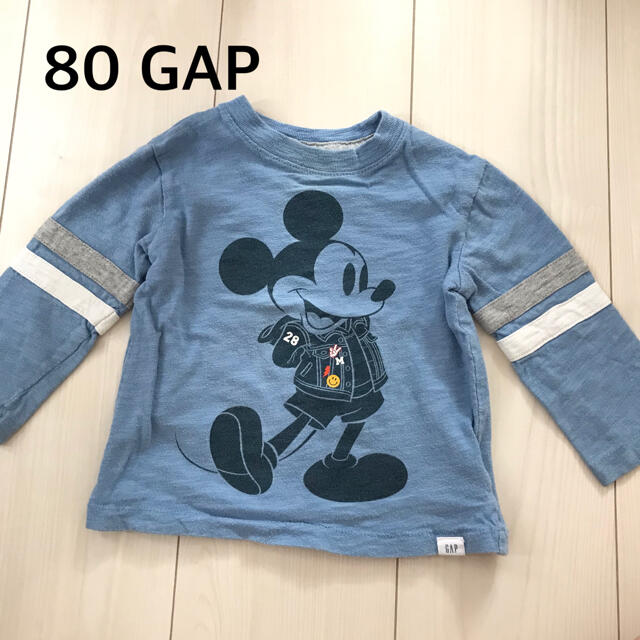 babyGAP(ベビーギャップ)の80☆GAP☆ミッキーロンT☆長袖カットソー☆ブルー キッズ/ベビー/マタニティのベビー服(~85cm)(シャツ/カットソー)の商品写真