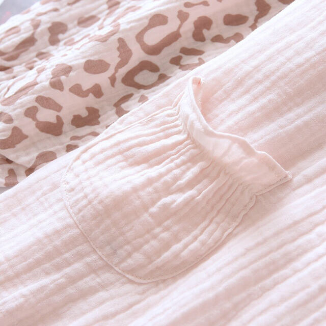 143ダブルガーゼレディースパジャマかわいいレオパードルームウェア部屋着敏感肌 レディースのルームウェア/パジャマ(ルームウェア)の商品写真