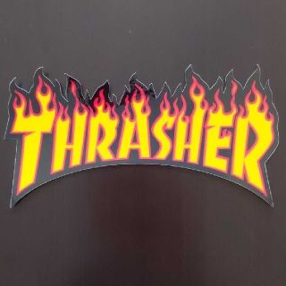 スラッシャー(THRASHER)の(縦8cm横15cm)THRASHER ファイアーロゴステッカー(その他)