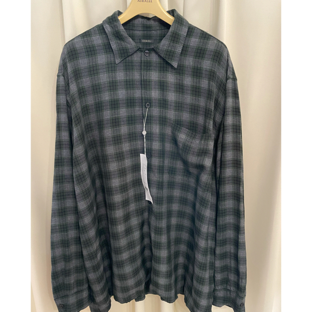 COMOLI(コモリ)のCOMOLI 20SS レーヨン オープンカラーシャツ GREEN サイズ3 メンズのトップス(シャツ)の商品写真