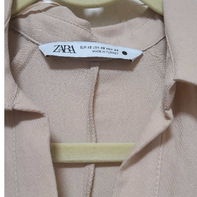 ZARA(ザラ)のZARA　リヨセルシャツワンピース　ベージュ レディースのワンピース(ロングワンピース/マキシワンピース)の商品写真